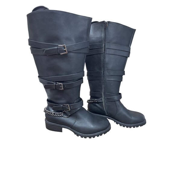 Torrid Womans Black Non Leather Below Knee Riding Boots SKU 9584 - Picture 3 of 12